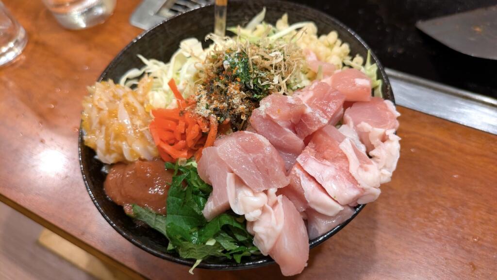 鶏梅もんじゃ+梅水晶