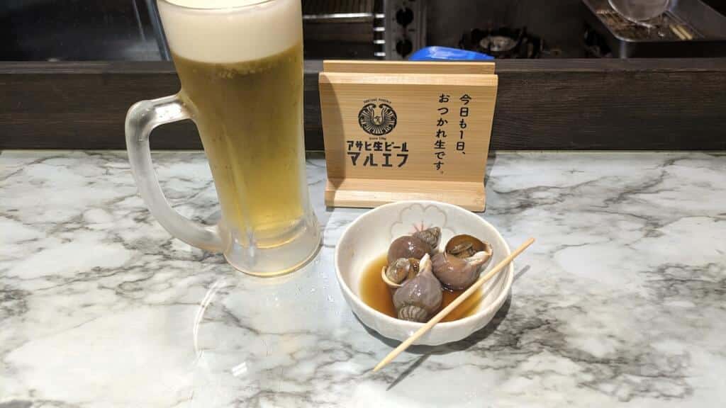 ビールとお通し