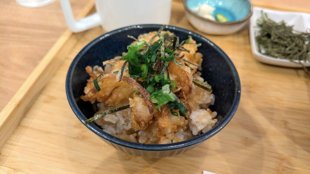 かき揚げ丼+薬味