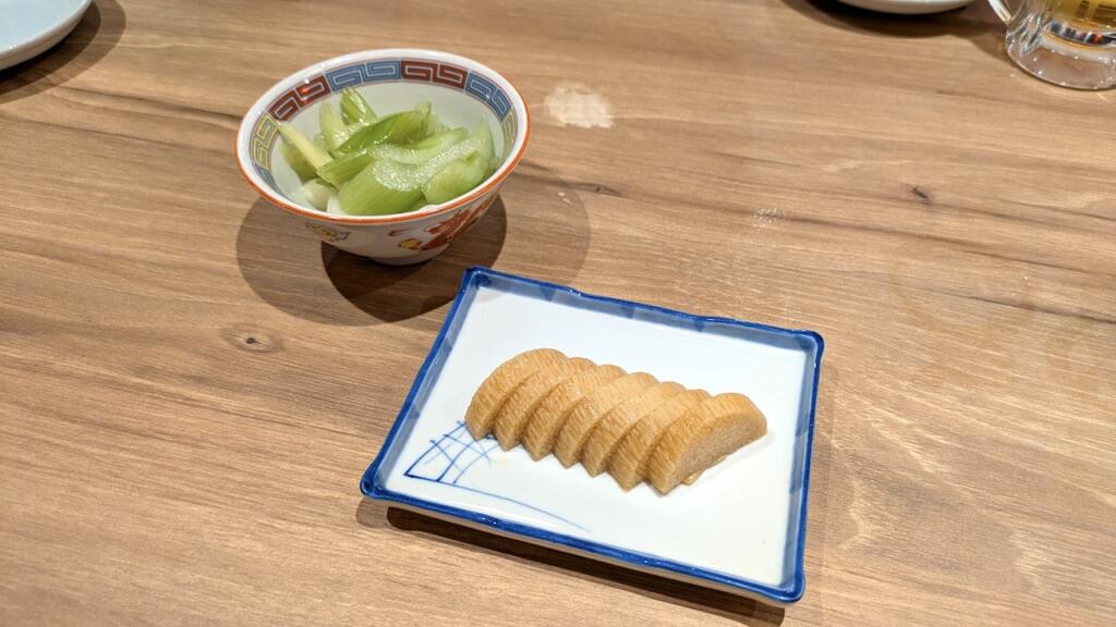 長芋醤油漬けとセロリの浅漬け