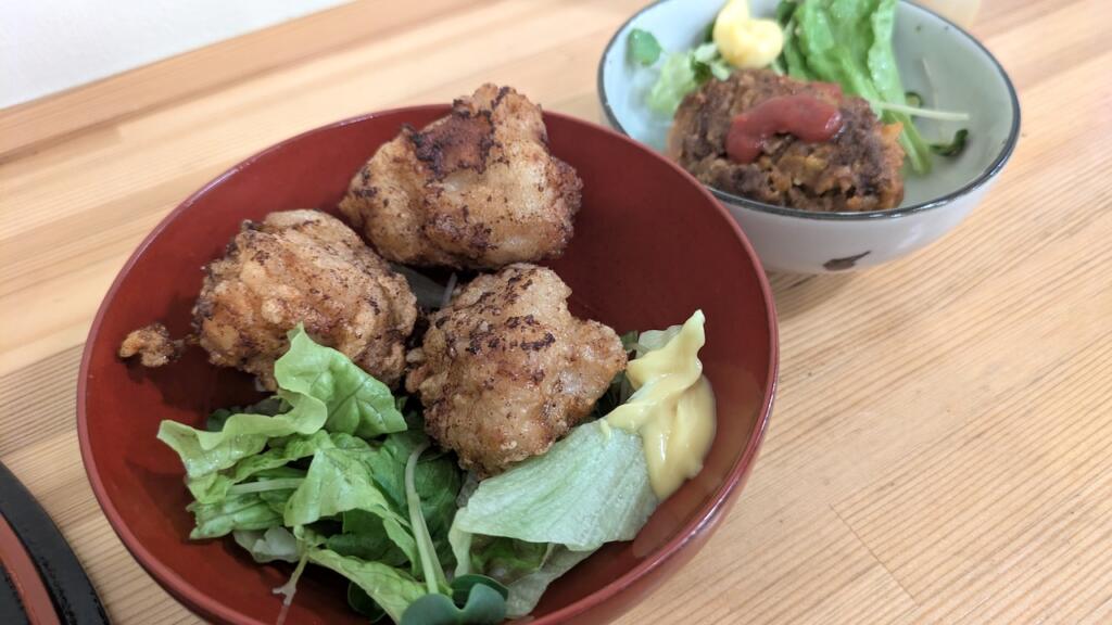 ミニからあげとミニハンバーグ