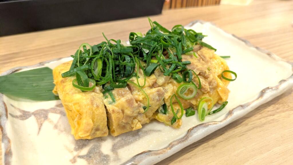 ネギと鶏そぼろのだし巻き玉子