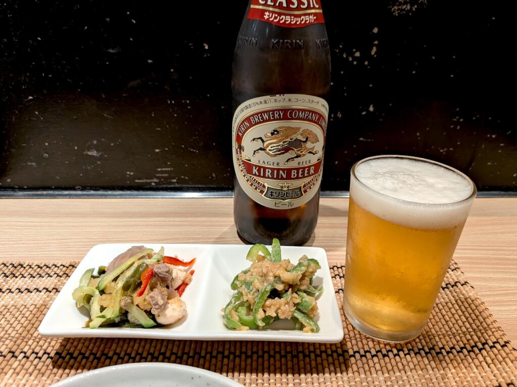 ビールとお通し